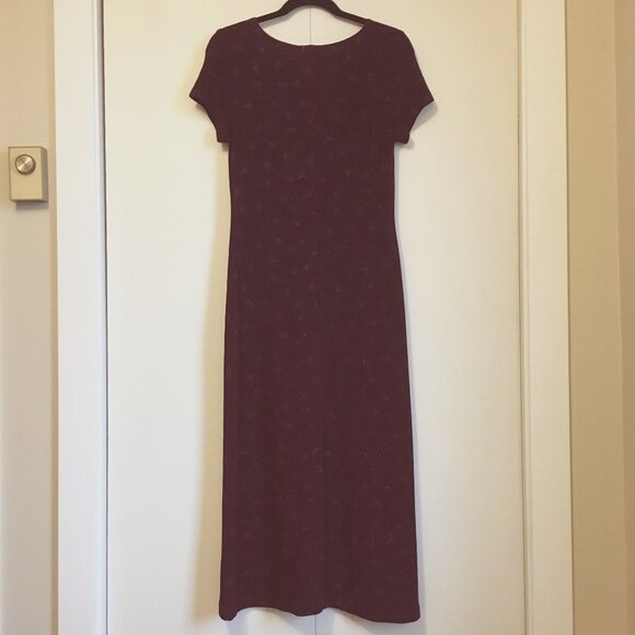 Long Dark Burgundy Fireworks Evening Maxi Dress - Picture 2 of 16